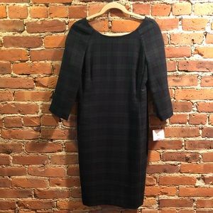 Classic blackwatch 3/4 sleeve shift dress